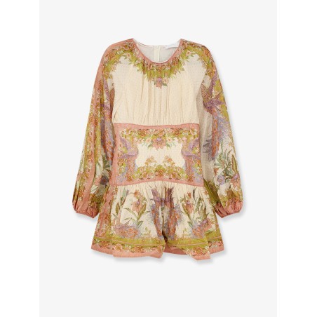 Indra cotton and silk mini dress