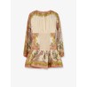 Indra cotton and silk mini dress