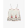 Linen and viscose top with embroidery