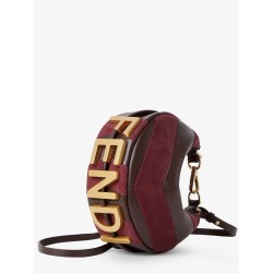 Fendigraphy Mini leather handbag with metal lettering logo