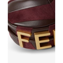 Fendigraphy Mini leather handbag with metal lettering logo