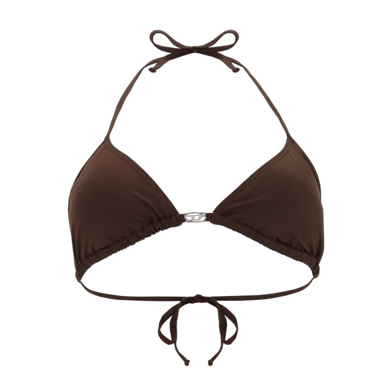 TOP BIKINI IN NYLON CON CHIUSURA A LACCETTI