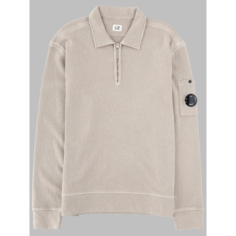 FELPA CON COLLETTO POLO E ZIP