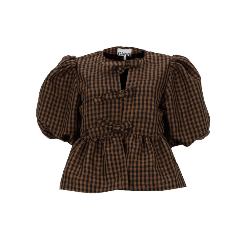 BLUSA "PEPLUM" IN TAFFETÀ