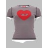 T-SHIRT CON STAMPA A CUORE E BORCHIE
