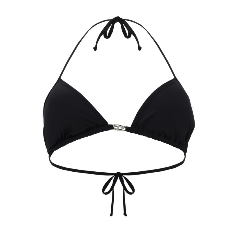 TOP BIKINI IN NYLON CON CHIUSURA A LACCETTI