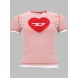 T-SHIRT CON STAMPA A CUORE E BORCHIE