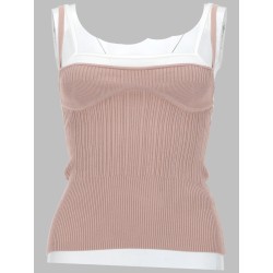 TOP IN MAGLIA CON EFFETTO SOVRAPPOSTO
