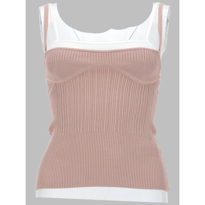 TOP IN MAGLIA CON EFFETTO SOVRAPPOSTO