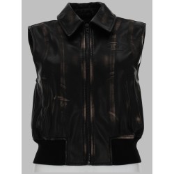 GILET BOMBER CON EFFETTO DISTRESSED