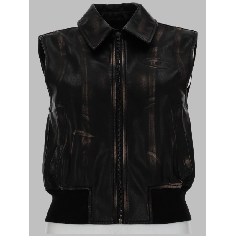 GILET BOMBER CON EFFETTO DISTRESSED