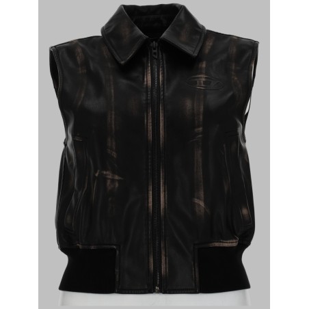 GILET BOMBER CON EFFETTO DISTRESSED