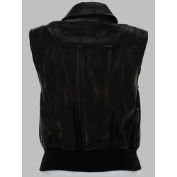 GILET BOMBER CON EFFETTO DISTRESSED