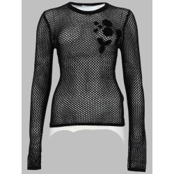 TOP IN MESH DI COTONE MERCERIZZATO
