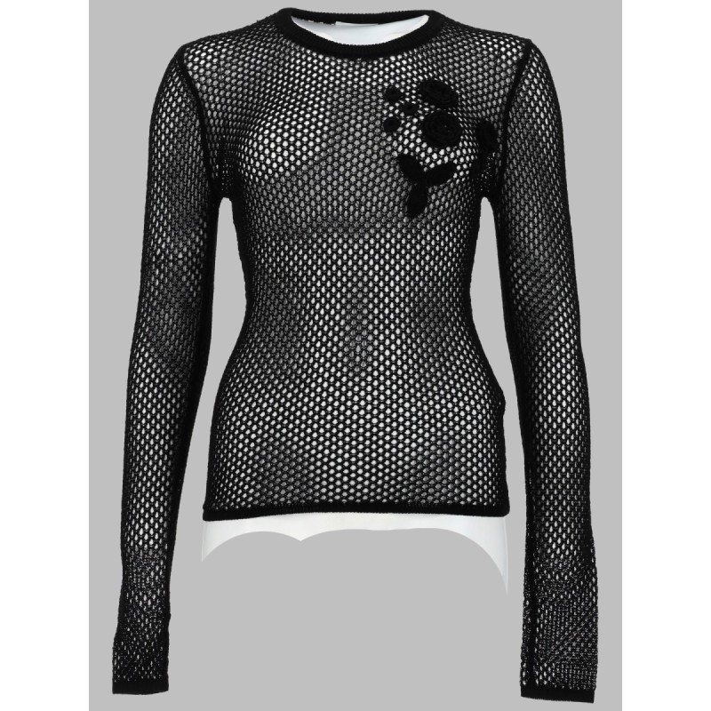 TOP IN MESH DI COTONE MERCERIZZATO