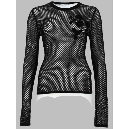 TOP IN MESH DI COTONE MERCERIZZATO