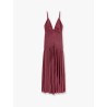 Viscose blend long dress with metallic effect