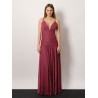 Viscose blend long dress with metallic effect
