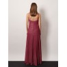 Viscose blend long dress with metallic effect