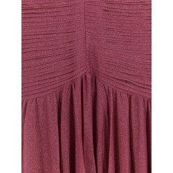 Viscose blend long dress with metallic effect