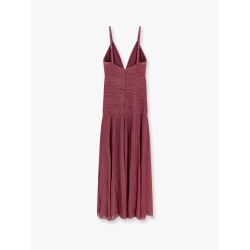 Viscose blend long dress with metallic effect