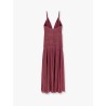 Viscose blend long dress with metallic effect