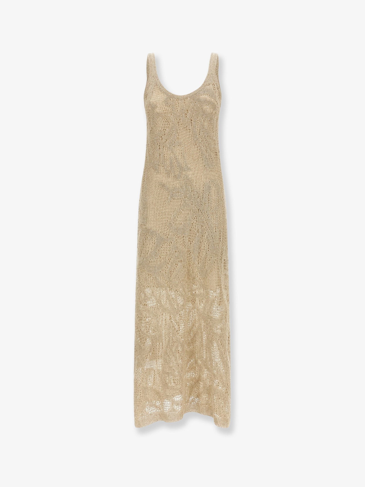 Knitted linen and cotton long dress