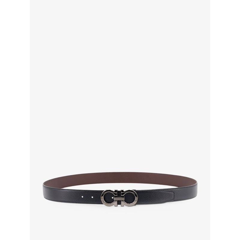 Reversible hammered leather belt