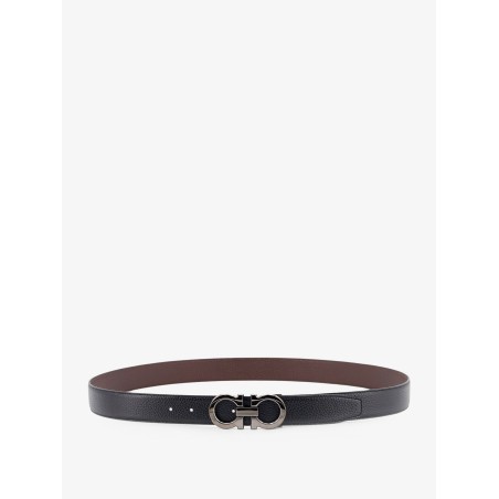Reversible hammered leather belt