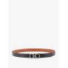 Reversible leather Gancini belt