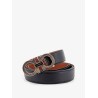 Reversible leather Gancini belt