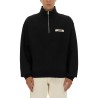 ZIPPERED TURTLENECK SWEATSHIRT