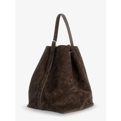 Suede Belted Tote shoulder bag