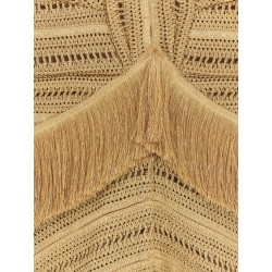 Pampas mini dress with embroidery and fringes