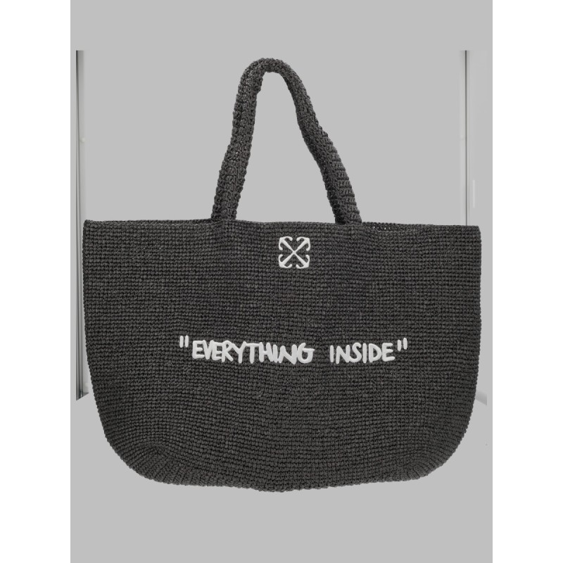 BORSA TOTE IN RAFIA CON RICAMO