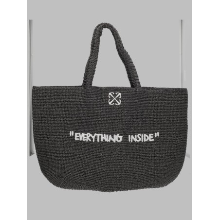 BORSA TOTE IN RAFIA CON RICAMO