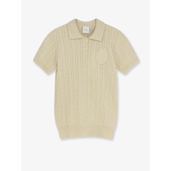 Wool and cotton blend sweater with embroidered logo on the front
