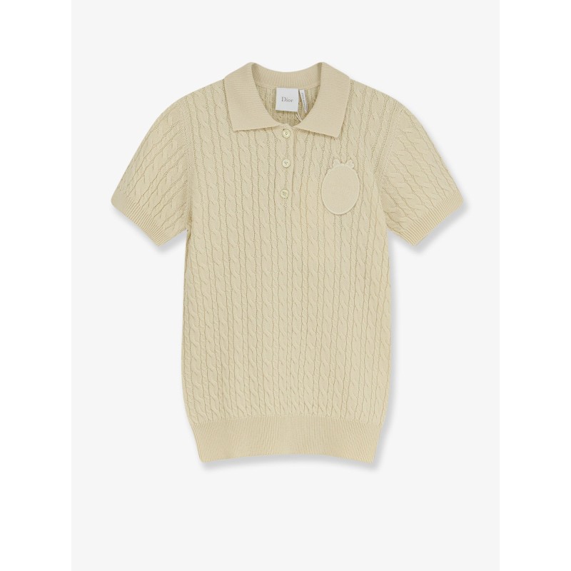 Wool and cotton blend sweater with embroidered logo on the front