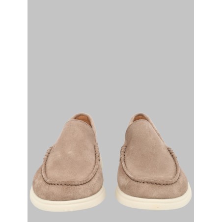 MOCASSINO IN PELLE SCAMOSCIATA CON LOGO