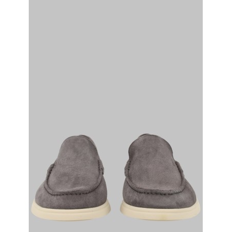 MOCASSINO IN PELLE SCAMOSCIATA CON LOGO