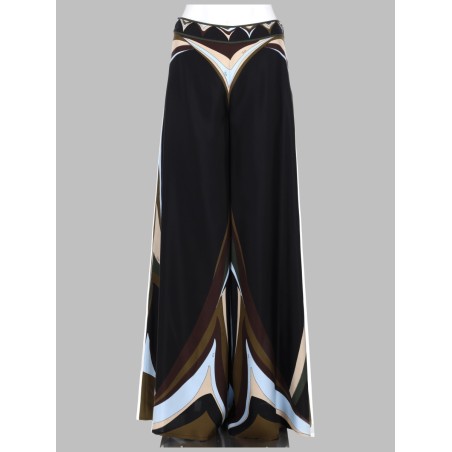 PANTALONE PALAZZO IN SETA STAMPA FARI