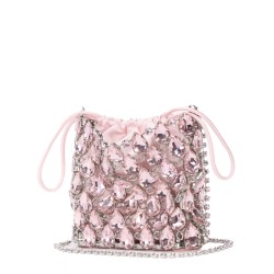 BORSA MINI IN MAGLIA METALLICA CON CRISTALLI