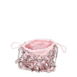 BORSA MINI IN MAGLIA METALLICA CON CRISTALLI