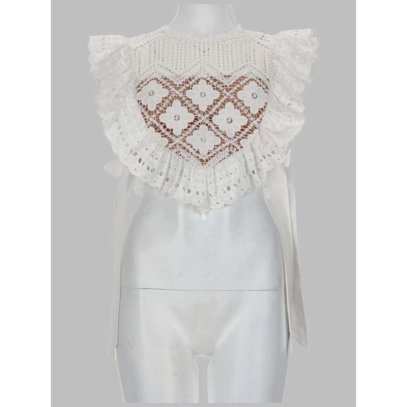 CROPTOP IN CROCHET CON INSERTI IN PIZZO