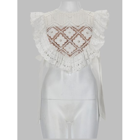 CROPTOP IN CROCHET CON INSERTI IN PIZZO