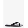 Croco-embossed leather sandals