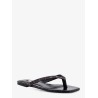 Croco-embossed leather sandals