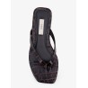 Croco-embossed leather sandals