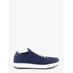 Knitted fabric sneakers with suede inserts