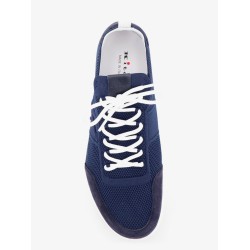 Knitted fabric sneakers with suede inserts